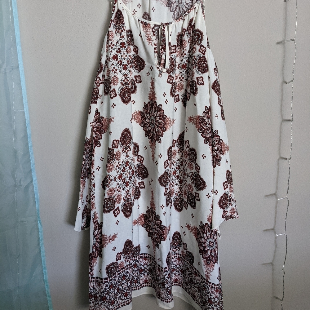 Red floral Off-shoulder Dress